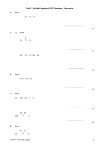 solving equations homework tes