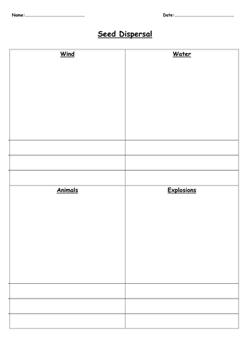 Activity sheets on seed dispersal | Teaching Resources
