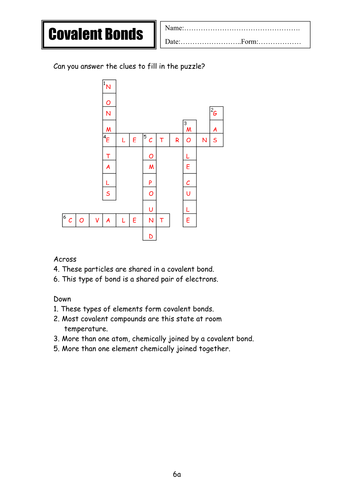 Covalent bonding | Teaching Resources