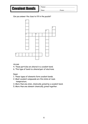 Covalent bonding | Teaching Resources