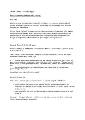 Ancient egypt scheme of work | Teaching Resources