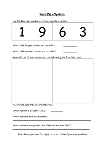 Place value – free, printable place value worksheets for 