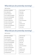 What did you do yesterday morning? | Teaching Resources
