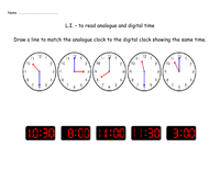 Worksheet digital and analogue clocks.doc (100 KB ...