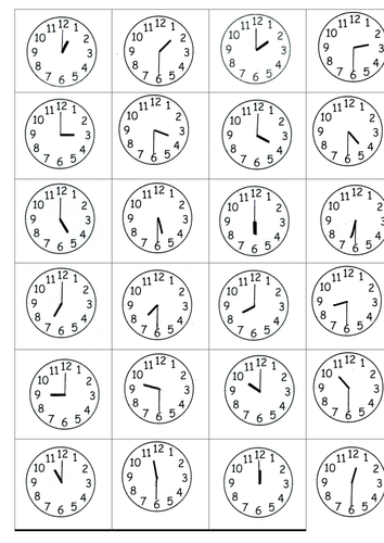 Time to the half hour by s0402433 - Teaching Resources - TES