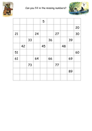 Missing numbers on 100 square by s0402433 - Teaching Resources - Tes