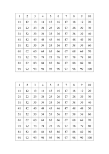 Missing numbers on 100 square by s0402433 - UK Teaching Resources - TES