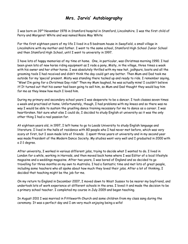 Features of an autobiography powerpoint image