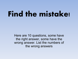 Find the mistake (decimal multiplication) | Teaching Resources