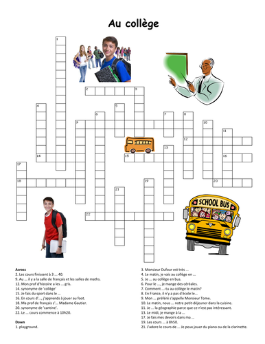 Au college Crosswords Teaching Resources