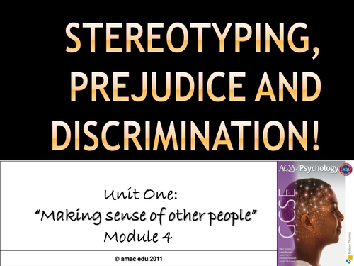 how do the terms stereotype and discrimination relate to the term prejudice?