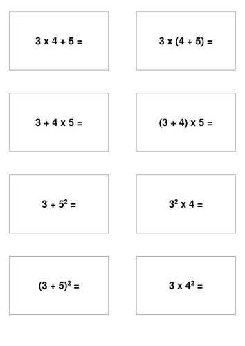 order of operations bidmas resources tes