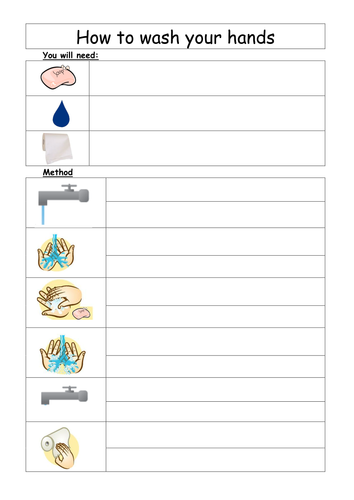 Differentiated worksheets - How to wash your hands | Teaching Resources