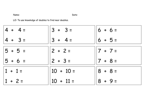 near doubles teaching resources