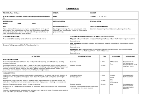 Ultimate Frisbee | Teaching Resources