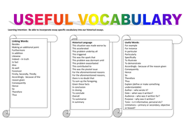 Essay Vocabulary | Teaching Resources