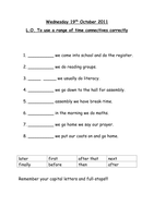 TES Openers     openers / Connectives  Resources worksheet time Time