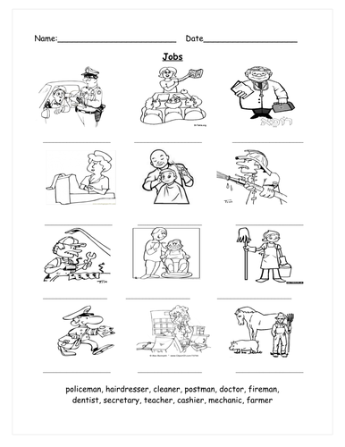 jobs people who help us worksheet teaching resources