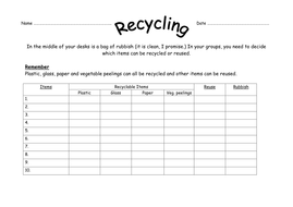 Recycling sorting activity by groov_e_chik - Teaching Resources - Tes