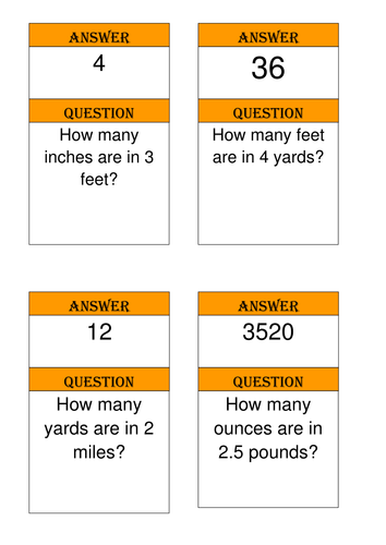 Imperial Conversions Treasure Hunt Game | Teaching Resources