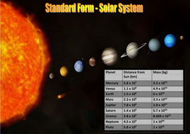 Gcse Standard Form Solar System Activity