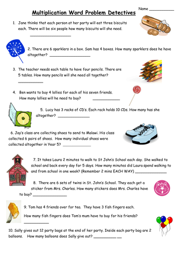 multiplication word problems teaching resources