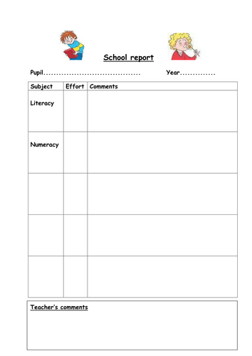 school-report-teaching-resources