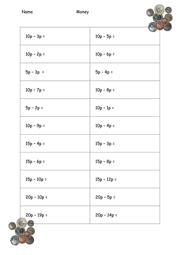 money addition and subtraction teaching resources