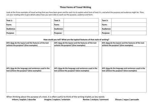 features of travel writing ks2