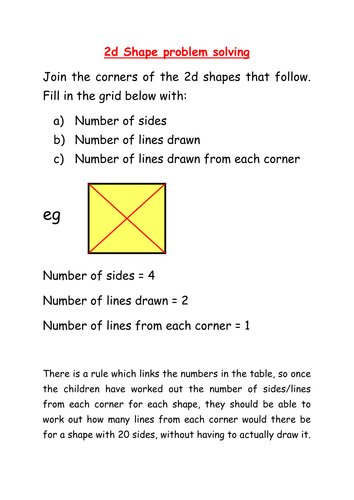 year 2 problem solving shapes