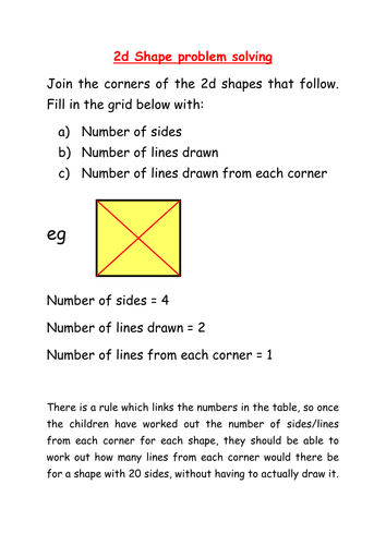 problem solving 2d shapes