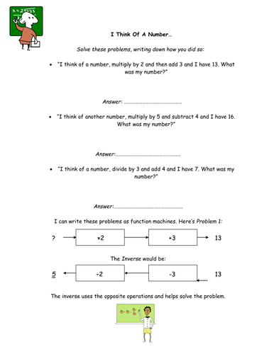 tes basics algebra worksheet Resources by   TES of  Number Think  a  alutwyche Teaching I