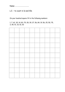 Filling in empty hundred square | Teaching Resources