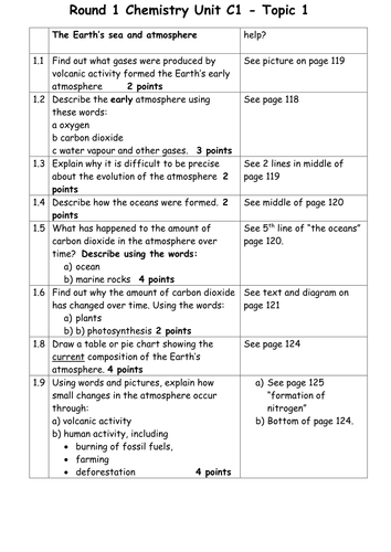 new edexcel gcse science 2011 c1 revision quiz teaching resources