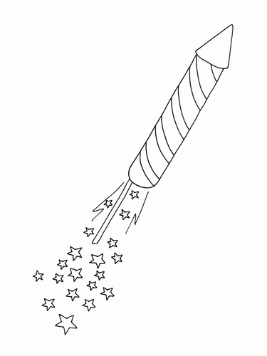 Fireworks - Rocket Colouring Page | Teaching Resources