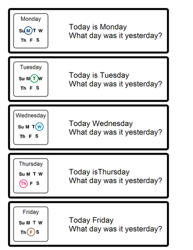 Days Of The Week Game Teaching Resources