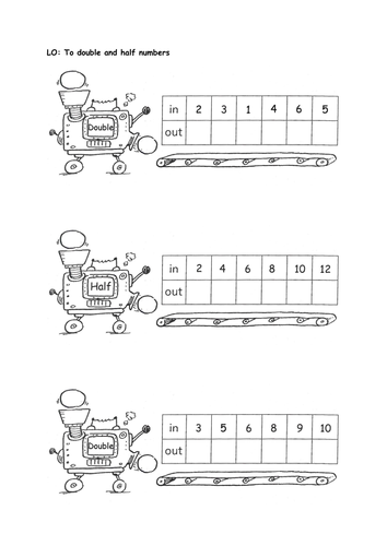 doubling and halving machines teaching resources