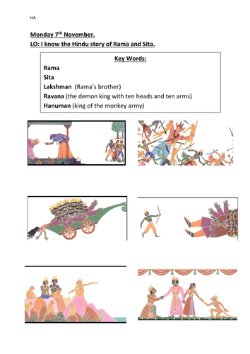Sequencing the story of Rama and Sita (Diwali) | Teaching Resources
