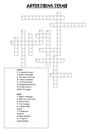 Advertising terms crossword | Teaching Resources