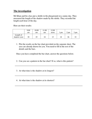 Shadow investigation activity | Teaching Resources
