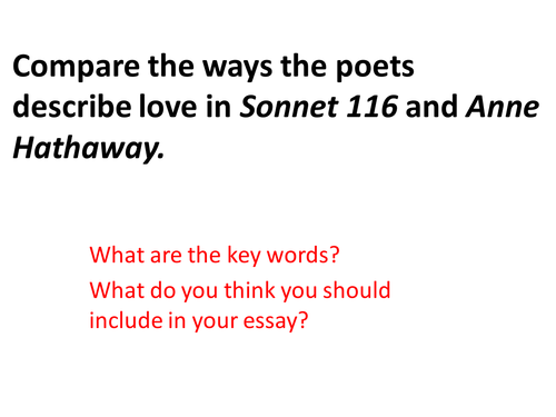 graded assignment unit test love sonnets