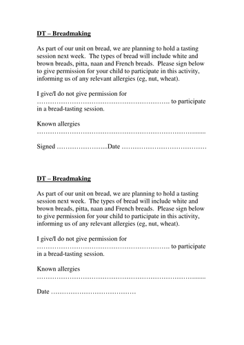 Bread making - worksheets and evaluations | Teaching Resources