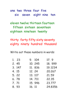 Writing numbers in words | Teaching Resources