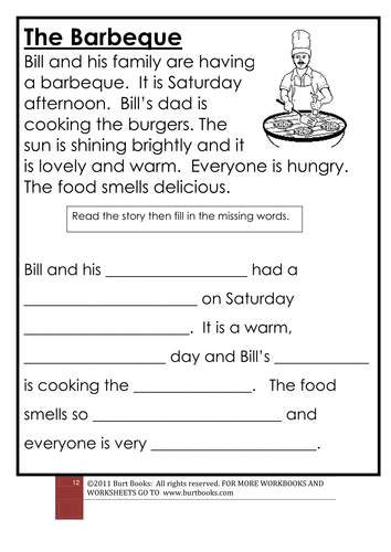 CLOZE PROCEDURE The barbecue | Teaching Resources