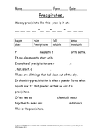 Chemical Reactions - Precipitation | Teaching Resources