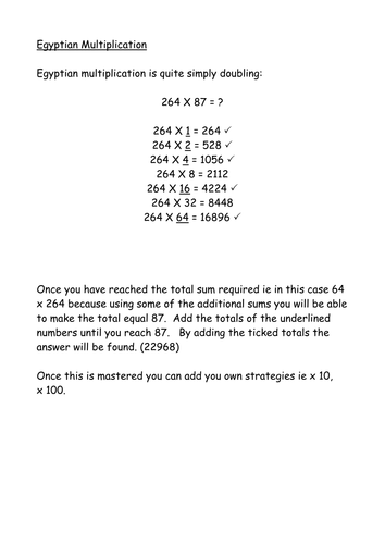 Long Multiplication+Division method- Handout | Teaching Resources