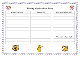 Planning a Pudsey Bear party by ruthbentham - Teaching Resources - Tes