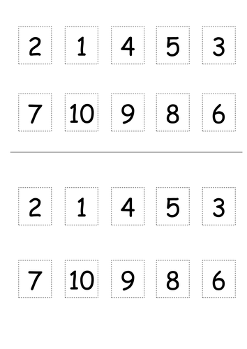 cut and stick order the numbers 1 10 1 20 teaching resources