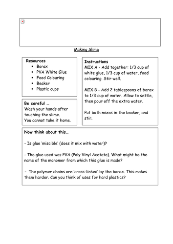 Making Slime | Teaching Resources