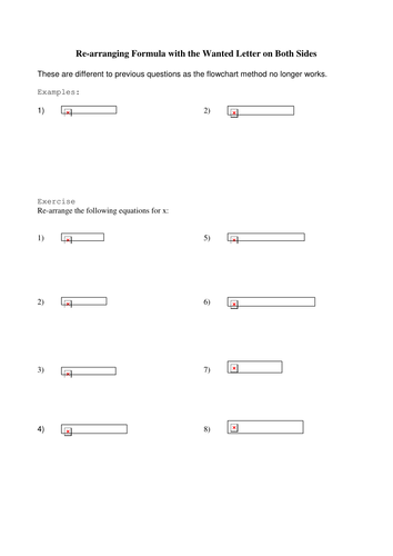 Maths worksheet: Re-arranging formula | Teaching Resources